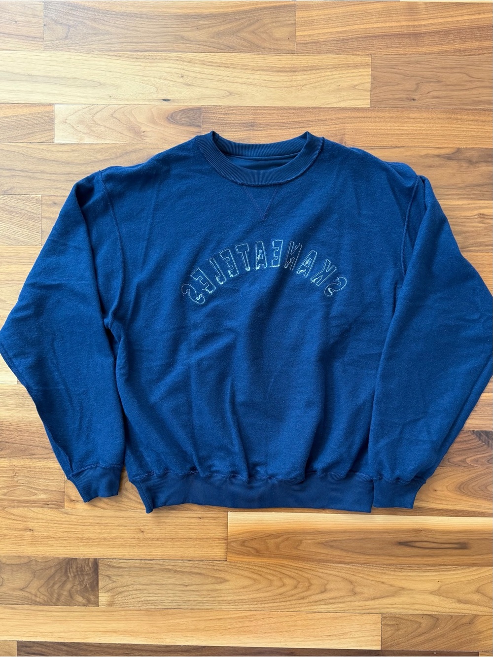 NWOT Champion Skaneateles Sweater Sweatshirt Navy Crewneck XL Collegiate Preppy - Picture 15 of 16